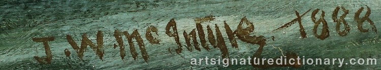 Authentic signature by Joseph Wrightson MCINTYRE on  artwork