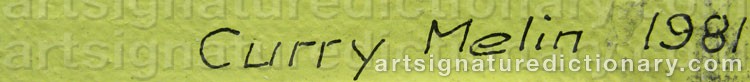 Authentic signature by Curry MELIN on artwork