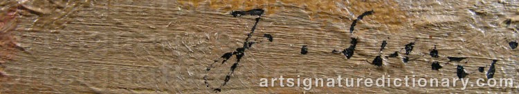 Authentic signature by Juho SUNI on  artwork