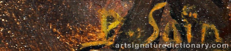 Authentic signature by Paul Jean Marie SAIN on  artwork