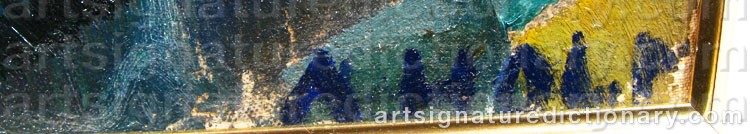 Authentic signature by Astrid HOLM on  artwork