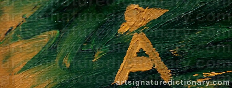 Authentic signature by Charlotte ÅGÅRD on artwork