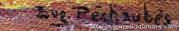 Authentic signature by Eugène PÉCHAUBES on  artwork