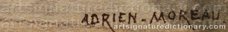 Authentic signature by Adrien MOREAU on  artwork
