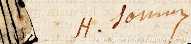Authentic signature by Henry SOMM on  artwork