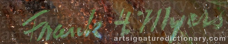 Authentic signature by Frank Harmon MYERS on Painting/Watercolour artwork