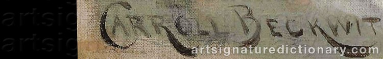Authentic signature by James Carroll BECKWITH on  artwork