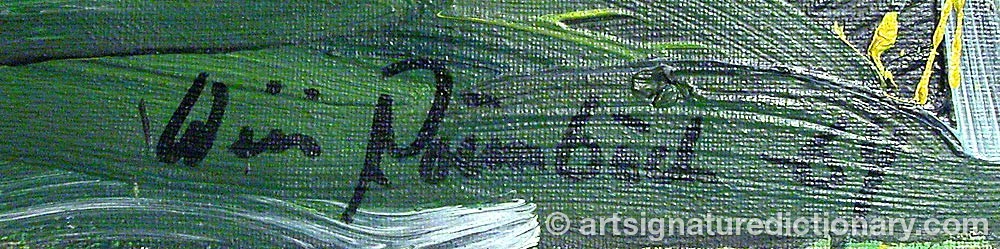 Authentic signature by Wiwi RÖNNBÄCK on  artwork