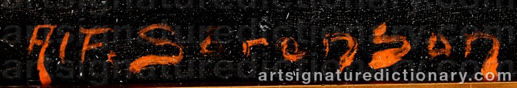 Authentic signature by Alf SÖRENSON on  artwork