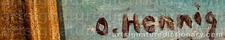 Authentic signature by Otto HENNIG on  artwork