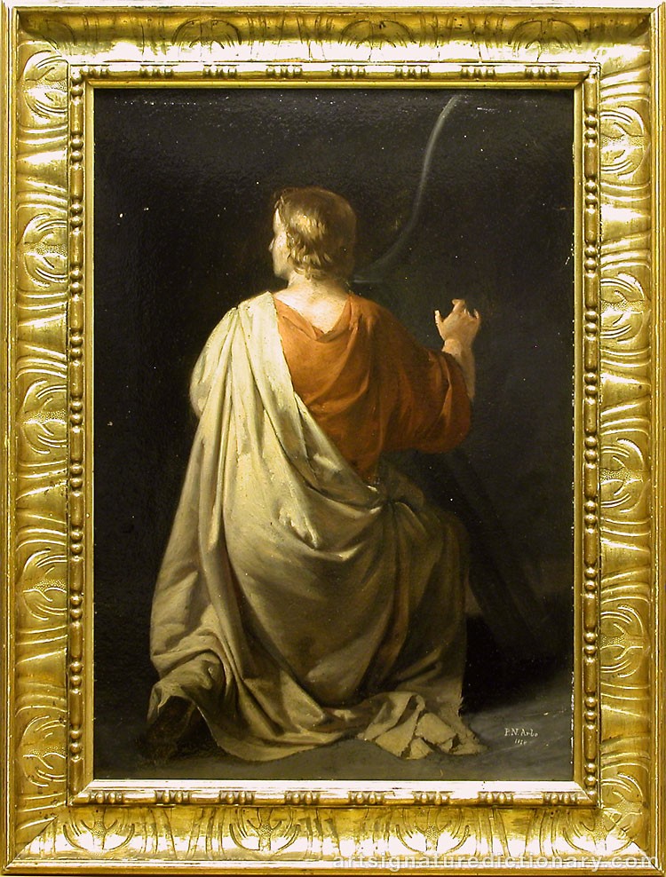 Close-up details showing Peter Nicolai ARBO signature forgery characteristics