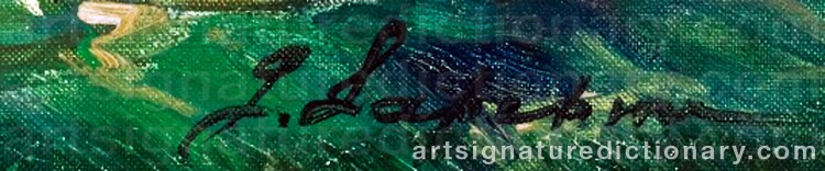 Authentic signature by Georgi Alexandrovich LAPCHINE on Painting/Watercolour artwork