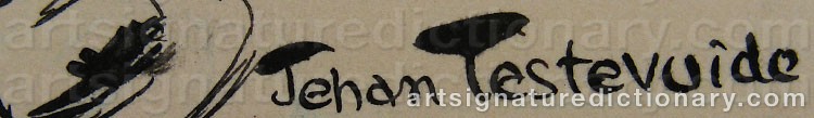 Authentic signature by Jehan TESTEVUIDE on  artwork