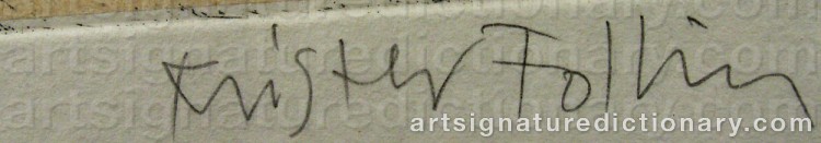Authentic signature by Krister FOLLIN on  artwork