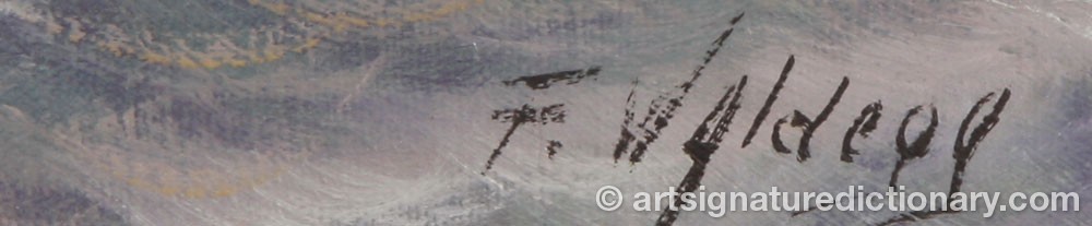 Authentic signature by Franz WALDEGG on  artwork