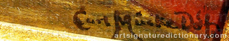 Authentic signature by Karl Emil MÜCKE on  artwork