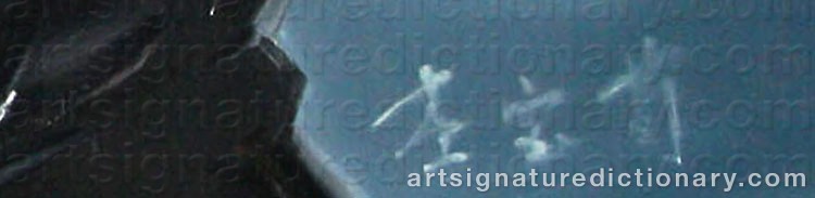 Authentic signature by LI BAOXUN on  artwork