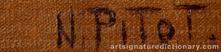 Authentic signature by Nicolas PITOT on  artwork