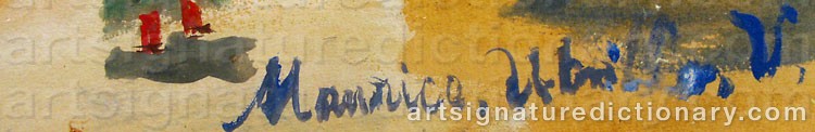 Authentic signature by Maurice UTRILLO on Painting/Watercolour artwork
