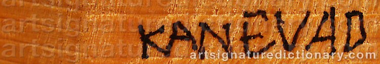 Authentic signature by Gunnar KANEVAD on  artwork
