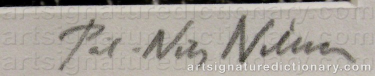 Authentic signature by Pål-Nils NILSSON on Drawing/Graphic/Print artwork