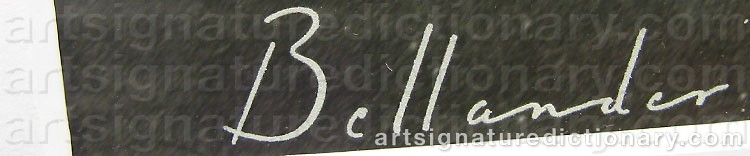 Authentic signature by Sten Didrik BELLANDER on Drawing/Graphic/Print artwork