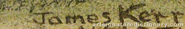 Authentic signature by James Wilfrid KERR on  artwork