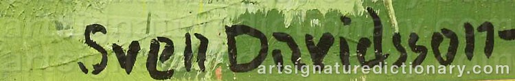 Authentic signature by Sven DAVIDSSON on  artwork