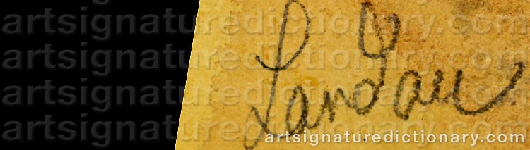 Authentic signature by Sigmund LANDAU on  artwork