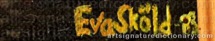 Authentic signature by Eva SKÖLD on artwork