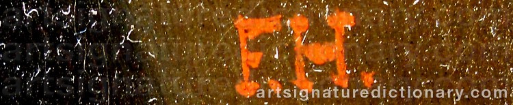 Authentic signature by Johan Fredrik HÖCKERT on  artwork
