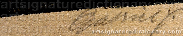 Authentic signature by Gabriel BURMEISTER on  artwork