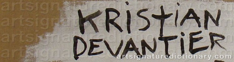 Authentic signature by Kristian DEVANTIER on  artwork