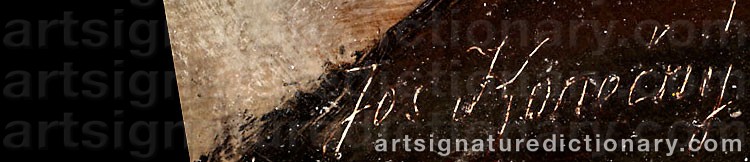 Authentic signature by Josef KONECNY on artwork