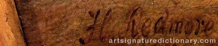 Authentic signature by Henry REDMORE on artwork