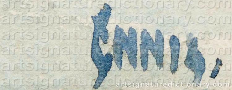 Authentic signature by George Pearse ENNIS on Painting/Watercolour artwork