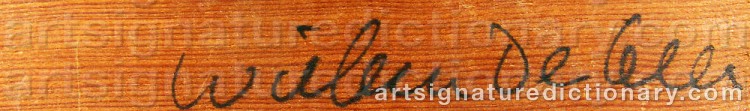Authentic signature by Willem DE GEER on artwork