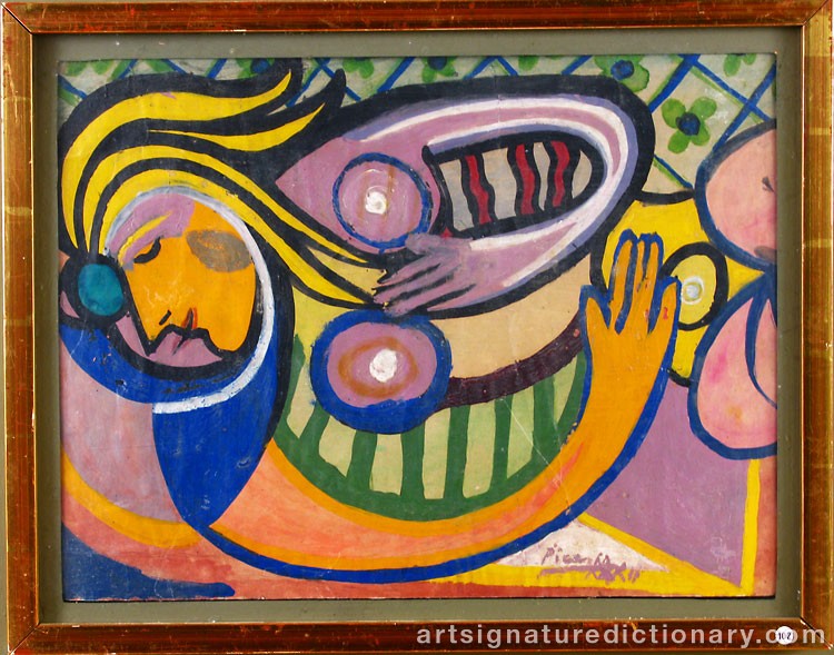 Close-up details showing Pablo PICASSO signature forgery characteristics
