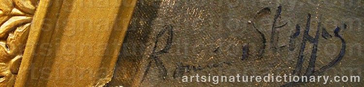 Authentic signature by Romain STEPPE on  artwork