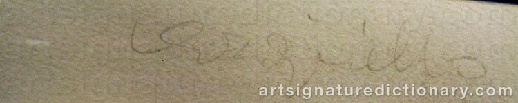 Authentic signature by Miguel Angel ARGUELLO on  artwork
