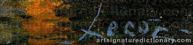 Authentic signature by Alphonse LECOZ on  artwork
