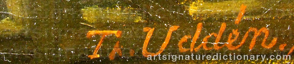 Authentic signature by Theodor UDDÉN on  artwork
