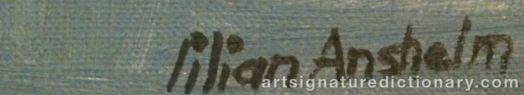 Authentic signature by Lilian ANSHELM on  artwork