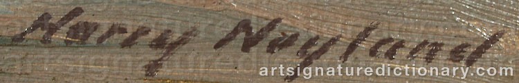 Authentic signature by Harry NEYLAND on  artwork
