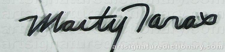 Authentic signature by Martin TARAS on  artwork