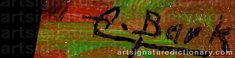 Authentic signature by Arne BARK on Painting/Watercolour artwork