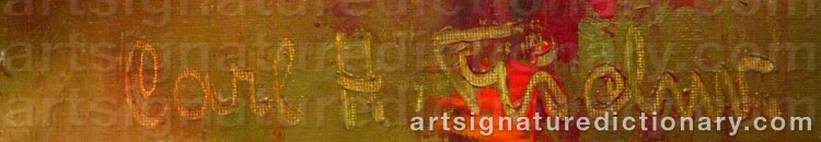 Authentic signature by Carl Holger FISCHER on artwork