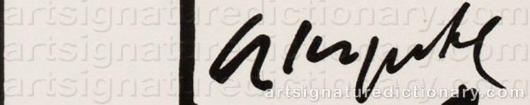 Authentic signature by Arthur KÖPCKE on artwork