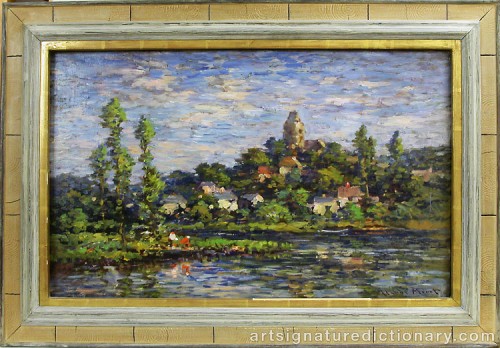 Close-up details showing Claude MONET signature forgery characteristics