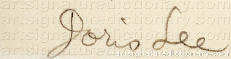 Authentic signature by Doris Emrick LEE on  artwork